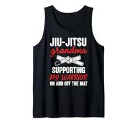 Jiu-Jitsu Abuela Apoyando a Mi Guerrero Familia de Artes Marciales Camiseta sin Mangas