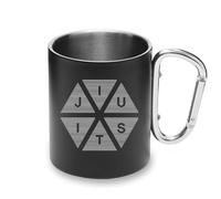 Jiu Jitsu BJJ MMA Arte Marcial Retro Metal Taza Mosquetón Asa Taza Camping