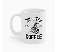 Jiu Jitsu Coffee Cool Combat BJJ MMA Fighter Coffee Lovers Taza para viajeros (blanco, 11 onzas)