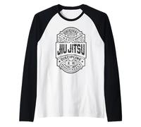 Jiu Jitsu Grappling BJJ MMA Fighter Vintage Whisky Label Camiseta Manga Raglan