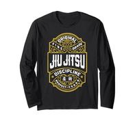 Jiu Jitsu Grappling BJJ MMA Fighter Vintage Whisky Label Manga Larga