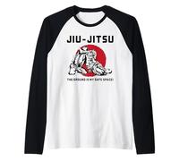 Jiu Jitsu Grappling - El Suelo es mi Espacio Seguro - MMA BJJ Camiseta Manga Raglan