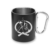 Jiu Jitsu Martial Art Combat MMA Sparing Metal Cup Mosquetón Mango Taza Camping