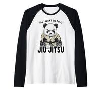 Jiu Jitsu Panda Todo lo Que Quiero Hacer es Lindo Oso Camiseta Manga Raglan