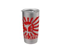 Jiu Jitsu Retro Japón Diseño artes marciales vintage Vaso térmico de acero inoxidable de doble pared