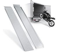 Jiubiaz Rampa de carga de 2 piezas, rampa de carga de acero galvanizado, riel de carga antideslizante, rampa para remolque, rampa de carga para moto, remolque, 160 x 23,5 x 4 cm, 200 kg por pieza,