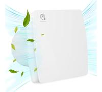 Jiubiaz Ventilador de baño, diámetro de 100 mm, con válvula antirretorno, sensor de humedad y temporizador, funcionamiento silencioso, ventilador de pared, plástico ABS, color blanco