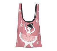 JIUFOTK Bolsa de compras plegable y reutilizable con diseño de copo de nieve, bolsa de supermercado portátil para uso diario.