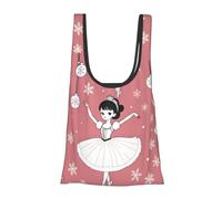 JIUFOTK Bolsa de compras plegable y reutilizable con diseño de copo de nieve navideño, bolsa de supermercado portátil para uso diario.