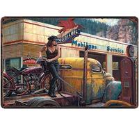 JIUFOTK Cartel de hojalata con diseño retro original y nostálgico de locomotora viajera, arte de pared, impresión de hojalata gruesa, para garaje, 5,5 x 8 pulgadas