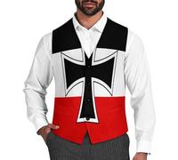 JIUFOTK Chaleco formal con bandera del Imperio Alemán para hombre, esmoquin con bolsillo, ideal para bodas y fiestas.
