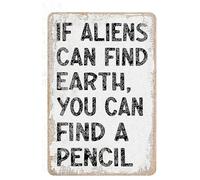 JIUFOTK Estudiantes Profesores Regalo Extraterrestres Encuentra la Tierra Tú Encuentras Lápiz Divertido Matemáticas Ciencia Historia Aula Estudio Sala Decoración de Pared 8x12 Pulgadas
