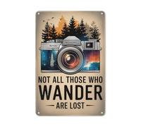 JIUFOTK Fotografía: Todos los que están perdidos. Letreros retro de hojalata. Frases inspiradoras de vida. Arte decorativo rústico para pared. Regalos únicos. 8x12 pulgadas