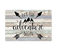 JIUFOTK Let the Adventure Start Camping Letrero de metal para caravana, decoración de pared para caravana, regalos de camping, 8 x 12 pulgadas