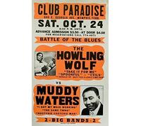 JIUFOTK Letrero de hojalata vintage de Muddy Waters Howlin' Wolf Blues, 20 x 30 cm, ideal para pared, decoración de hogar, bar o pub.