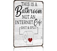 JIUFOTK Letrero de metal con frase I Love You para baño, baño, cibercafé, decoración de pared vintage, 8 x 12 pulgadas
