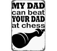 JIUFOTK Letrero de metal vintage con frase Mi papá puede vencer a tu papá, decoración de pared divertida, 8 x 12 pulgadas