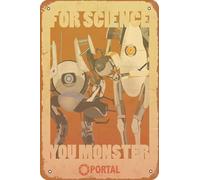 JIUFOTK Letrero decorativo de pared, póster de propaganda del portal Atlas y P-Body Portal 2, letrero de metal vintage de 8 x 12 pulgadas, decoración artística para bar y cueva de hombre.