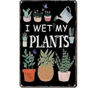 JIUFOTK Letreros de jardín divertidos Mis plantas, póster de metal para decoración de pared de granja, hogar, cocina, jardinería, 8 x 12 pulgadas