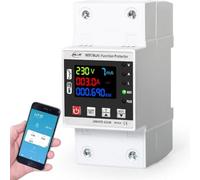 JiuJi WiFi Tuya Electric Meter, Adjustable Voltage Current Protector 63A 230VAC Meter Electric Consumption WiFi Low Voltage Protection Surge Protection