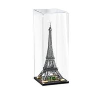 JIULIN Vitrina acrílica compatible con Lego 10307 Torre Eiffel modelo de París, protección, a prueba de polvo, transparente, compatible con Lego (solo vitrina, 2 mm)