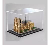 JIULIN Vitrina acrílica compatible con Lego 21061 Catedral de Notre Dame en París, modelo de protección, a prueba de polvo, transparente, compatible con Lego (solo vitrina) (base negra)