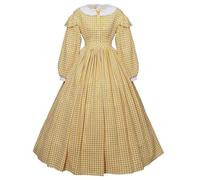 JIULINGHOU Disfraz de regencia para mujer y niña, vestido de pradera colonial, vestidos de guerra civil