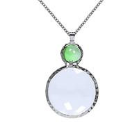 Jiulory Colgante de lupa, cadena larga con lente de cristal monocole, collar con lupa, collar para mujer para biblioteca, lectura, zoom, joyería, artesanía de costura
