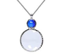Jiulory Colgante de lupa, cadena larga con lente de cristal monocole, collar con lupa, collar para mujer para biblioteca, lectura, zoom, joyería, artesanía de costura