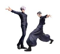 Jiumaocleu 2pcs Gojo Satoru and Geto Suguru Figura Estatua, Anime JJK Figura de Acción Modelo Escultura Gojo Satoru Figura Estatua Estatua Hecho a Mano Coleccionable Decoración de Escritorio