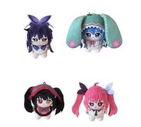 Jiumaocleu 4 muñecos suaves de anime Yatogami Tohka Tokisaki Kurumi/Himekawa Yoshino/Kotori Itsuka, colgante de mochila escolar, regalos cálidos, 10 cm