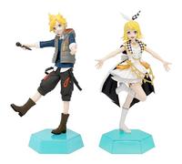 Jiumaocleu Anime Kagamine Rin Figura Kagamine Len Estatua 14,5 cm Kagamine Rin Modelo Anime Girls Miku Figura de Acción Colecciones Decoraciones de Escritorio Regalos para fans