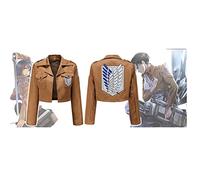 Jiumaocleu Chaqueta de cosplay de anime, Eren Jaeger, Mikasa Ackermann, Levi Ackermann, chaqueta de capa para cosplay de Levi Ackerman, chaqueta de cosplay de la Legión Scouting Freedom, ropa unisex,