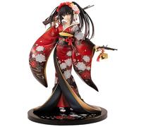 Jiumaocleu DATE A LIVE Figura, Tokisaki Kurumi Figura Estatua Red Kimono Versión Anime Figura de Acción, PVC Decoración de Escritorio Coleccionable, Regalos de Cumpleaños de Navidad