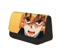 Jiumaocleu Estuche para lápices de anime, Kamado Tanjiro Agatsuma Zen'itsu Estuche para lápices, estuche portátil, gran capacidad, material escolar para fans, Tipo 2, 22x7.5x13cm, Estuche para lápices