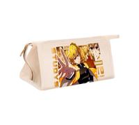 Jiumaocleu Estuche para lápices de anime Kamado Tanjiro Kochou Shinobu, 21 x 7,5 x 10 cm, gran capacidad, doble capa, con cremallera, bolsa de papelería para niños y niñas, Agatsuma Zen'itsu, 22*8.5