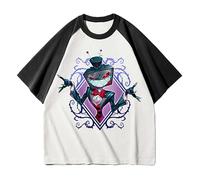 Jiumaocleu Hazbin Hotel - Camiseta unisex de verano transpirable de manga corta, camiseta informal de moda anime, tallas XS-4XL, XS