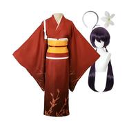 Jiumaocleu Izumi Kyouka Cosplay BSD - Conjunto completo de disfraz de kimono rojo Izumi Kyouka para Halloween, Navidad, carnaval, fiesta