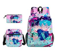Jiumaocleu Juego de 3 mochilas de anime Luka/Ivan, estuche para lápices de anime Mizi Till/SUA, bolsa de hombro con impresión 3D, mochila escolar de dibujos animados para niños y niñas, Tipo 15
