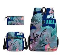 Jiumaocleu Juego de 3 mochilas de anime Luka/Ivan, estuche para lápices de anime Mizi Till/SUA, bolsa de hombro con impresión 3D, mochila escolar de dibujos animados para niños y niñas, Tipo 7