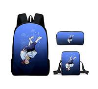 Jiumaocleu Juego de 3 mochilas de anime Manjiro, mochila de anime Matsuno Chifuyu, estuche para lápices Hanemiya Kazutora, bolsa de hombro con impresión 3D, mochila escolar de dibujos animados para