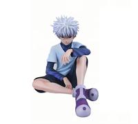 Jiumaocleu Killua Zoldyck Figura de anime de PVC sentado modelo 12 cm adornos decorativos coleccionables para fanáticos del manga