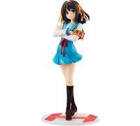 Jiumaocleu Suzumiya Haruhi Figura de 23 cm PVC ilustración figuras con cara intercambiable Suzumiya Haruhi Figura de acción Ornamento Display
