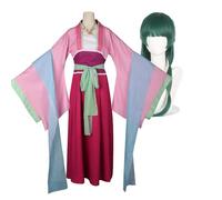Jiumaocleu The Apothecary Diaries - Disfraz de Maomao para cosplay, color rosa, conjunto completo de kimono de anime para Halloween