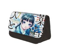 Jiumaocleu The Apothecary Diaries - Estuche para lápices de dibujos animados, gran capacidad, bolsa de papelería de anime con doble cremallera, organizador de escritorio portátil para adolescentes,
