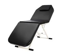 jiumxliu Camilla de masaje móvil plegable, cama de masaje de 3 zonas, ángulo ajustable del respaldo y de los pies de la cama, mesa de masaje, amplia con reposacabezas, color negro