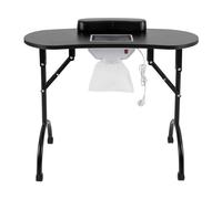 jiumxliu Mesa de manicura plegable con aspiración, 90 x 40 x 72,5 cm, mesa de manicura, portátil, para hogares, salones de belleza, color negro