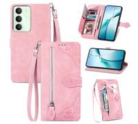 JIUNINE Funda Libro para Realme C100 5G, Rosa
