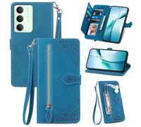 JIUNINE Funda Libro para Realme C71 / Realme C75 / Realme 14x, Azul