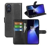 JIUNINE Funda para OnePlus Nord CE4 Lite, Funda de Cuero PU Premium Flip Folio con [Cierre Magnético] [Ranura para Tarjeta] [Soporte Plegable] Tapa Libro Carcasa Protectora, Negro